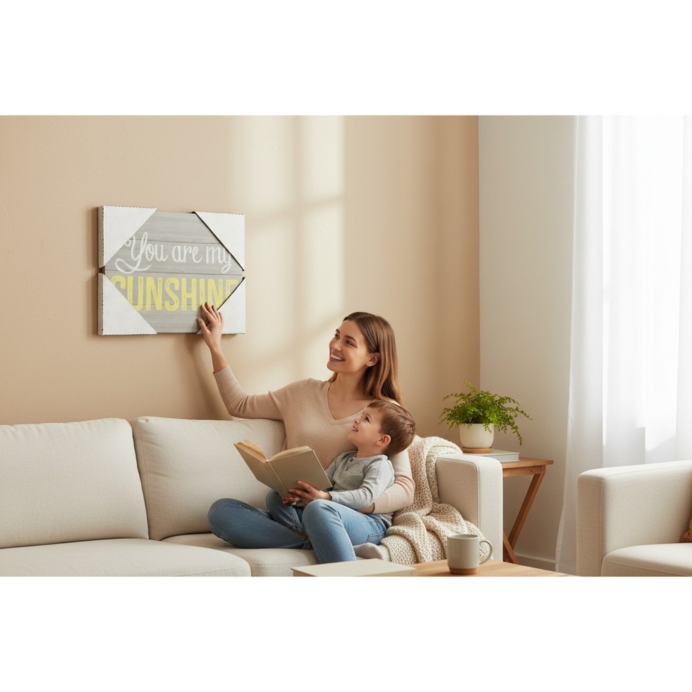 Artissimo Designs You Are My Sunshine Wall Art Kids 8x10 Grey Yellow NWT